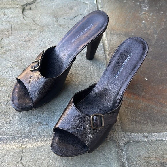 Costume National Brown platform Leather & Wood sandals 39 - Picture 8 of 10